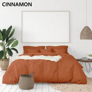 1000 Thread Count Bamboo Cotton Sheet & Quilt Cover Set | Queen | Cinnamon