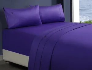 1000TC Egyptian Cotton 1 Fitted Sheet & 2 Pillowcases | Mega King | Violet