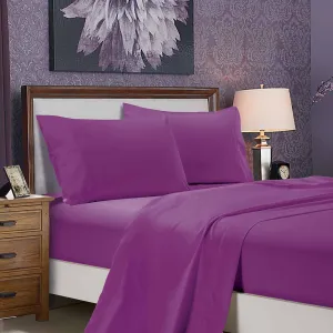 1000TC Ultra Soft Bed Sheet Set | King Single Size | Purple | Flat & Fitted
