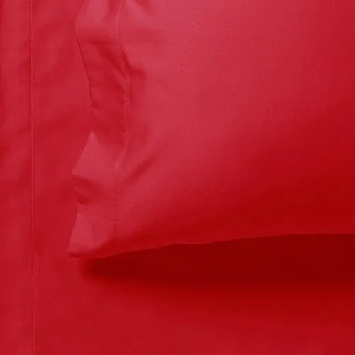 1000TC Ultra Soft Bed Sheet Set | King Single Size | Red | Flat & Fitted