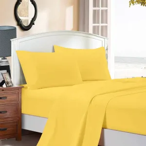 1000TC Ultra Soft Bed Sheet Set | King Single Size | Yellow | Flat & Fitted