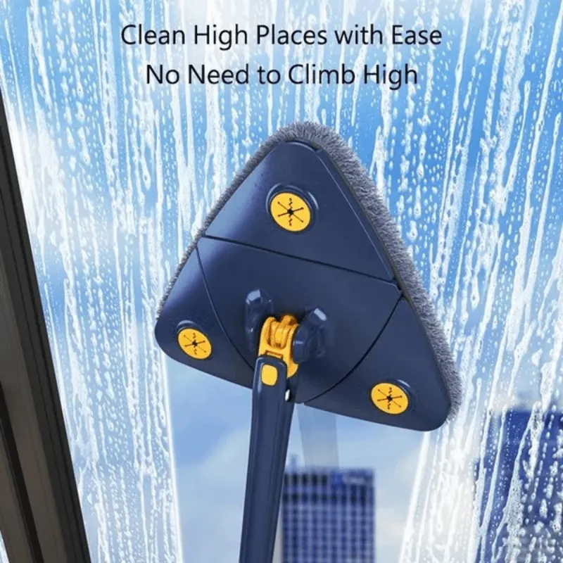 1set, Triangle 360 Rotating Cleaning Mop, Long Handle Floor Mop, Hands-free Wash Squeeze Mop, Wet And Dry Dual-use Cleaning Mop, For Floor Wall Ceiling Corner Glass, Cleaning Supplies, Cleaning Tool