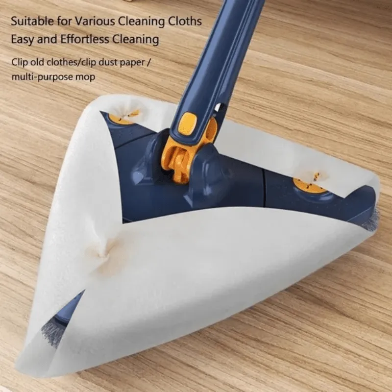 1set, Triangle 360 Rotating Cleaning Mop, Long Handle Floor Mop, Hands-free Wash Squeeze Mop, Wet And Dry Dual-use Cleaning Mop, For Floor Wall Ceiling Corner Glass, Cleaning Supplies, Cleaning Tool