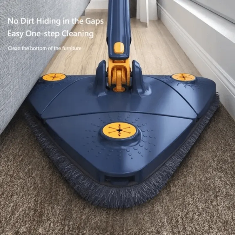 1set, Triangle 360 Rotating Cleaning Mop, Long Handle Floor Mop, Hands-free Wash Squeeze Mop, Wet And Dry Dual-use Cleaning Mop, For Floor Wall Ceiling Corner Glass, Cleaning Supplies, Cleaning Tool