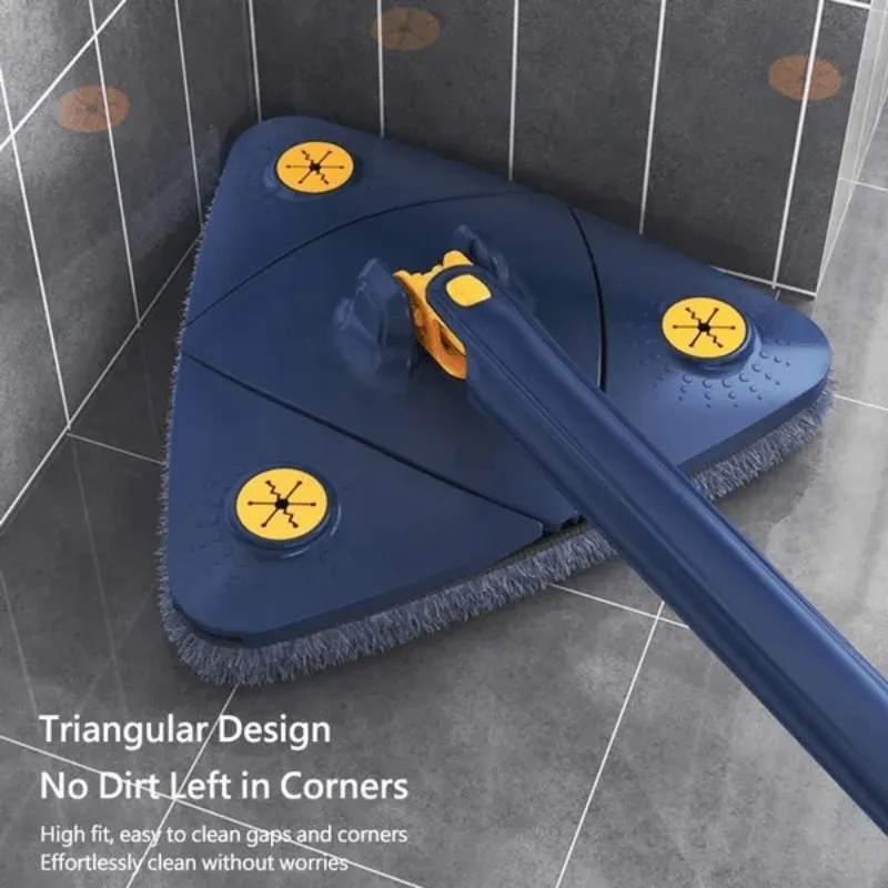 1set, Triangle 360 Rotating Cleaning Mop, Long Handle Floor Mop, Hands-free Wash Squeeze Mop, Wet And Dry Dual-use Cleaning Mop, For Floor Wall Ceiling Corner Glass, Cleaning Supplies, Cleaning Tool