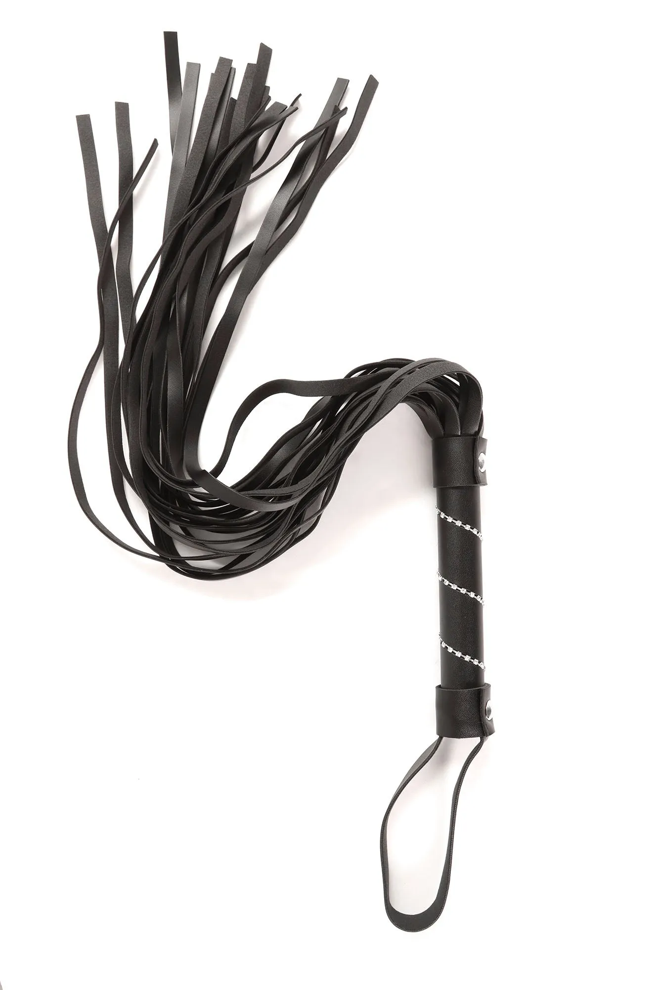 50 Shades Sexy Rhinestone Tassel Whip - Black