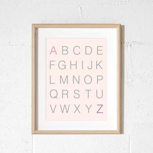 50x70cm Print - Alphabet Blush