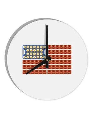 American Breakfast Flag - Bacon and Eggs 10 InchRound Wall Clock
