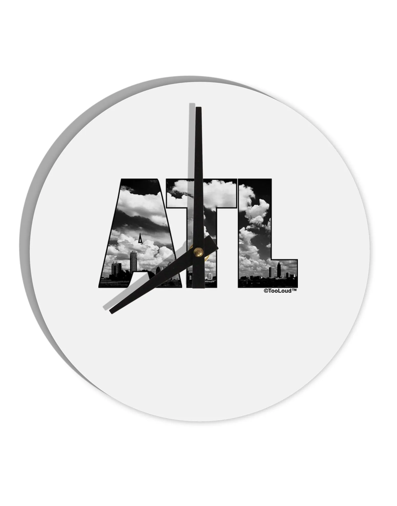 ATL Atlanta Text 10 InchRound Wall Clock  by TooLoud