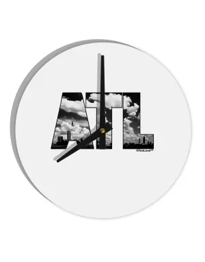 ATL Atlanta Text 10 InchRound Wall Clock  by TooLoud