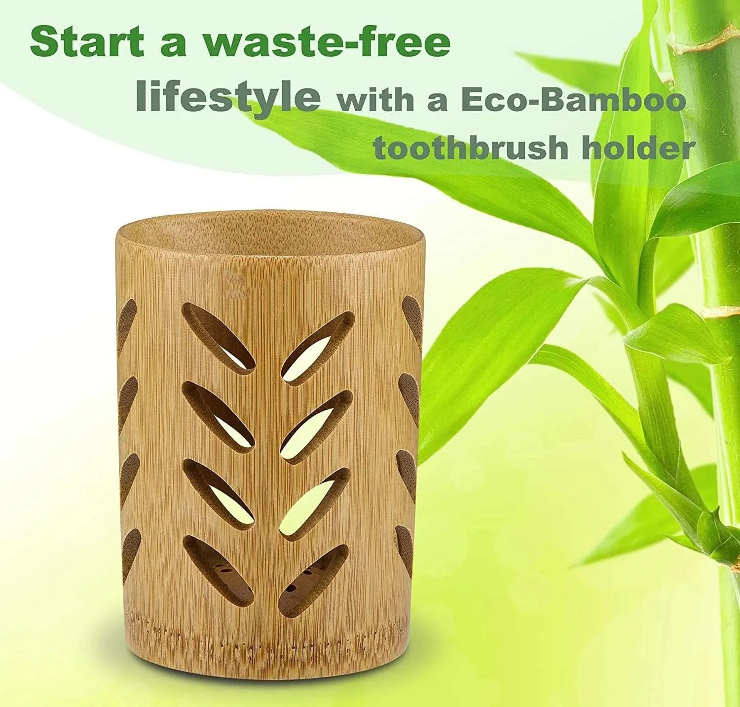 Bamboo Toothbrush Holder With Drainage