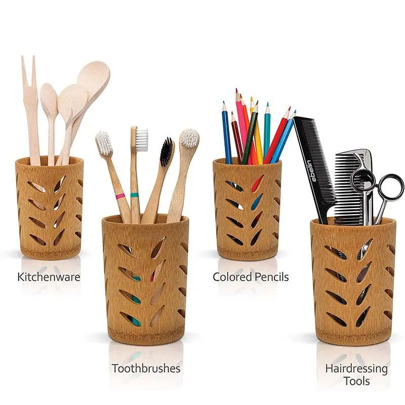 Bamboo Toothbrush Holder With Drainage