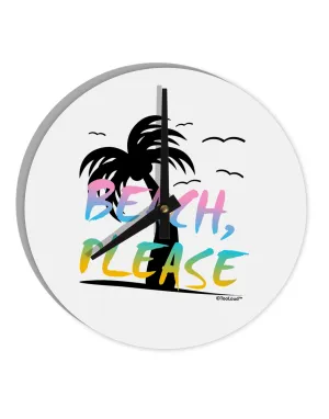 Beach Please - Summer Colors with Palm Trees 10 InchRound Wall Clock