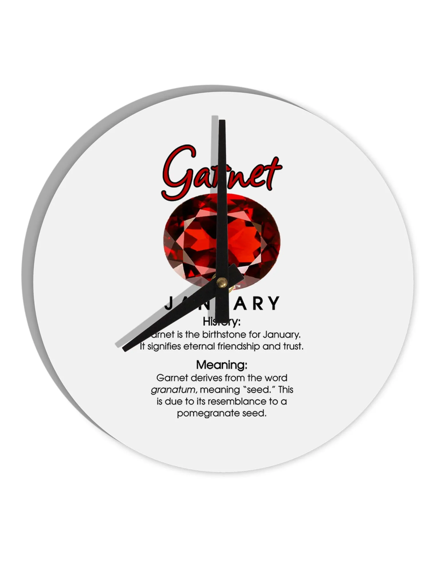 Birthstone Garnet 10 InchRound Wall Clock  by TooLoud