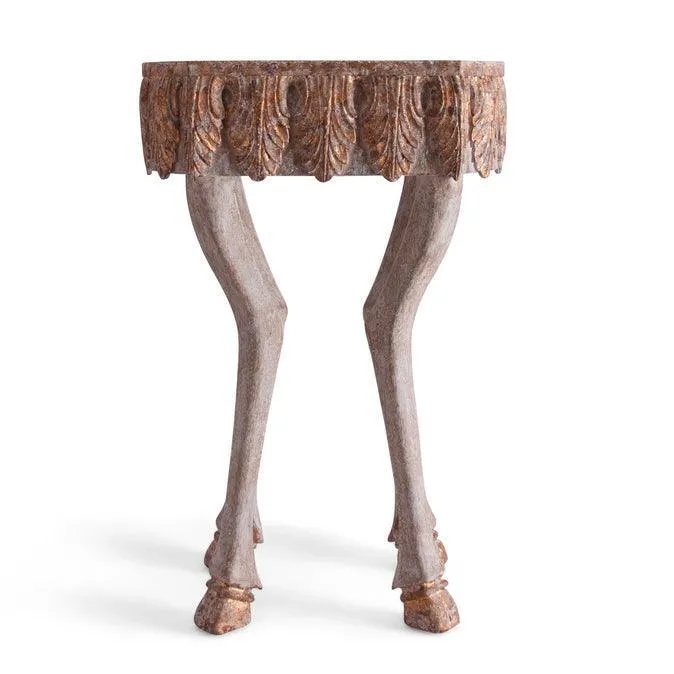 Bronzed Stag Leg Accent Table