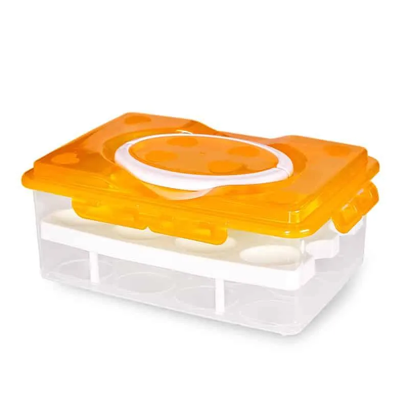 Capacious 2-Tiers Plastic Eggs Storage Box