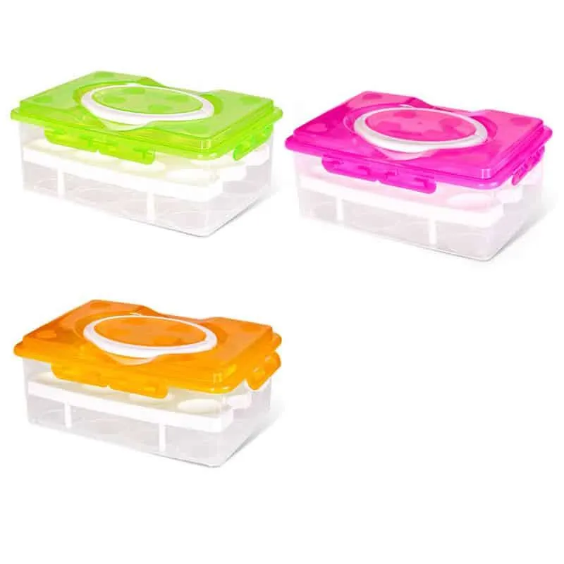 Capacious 2-Tiers Plastic Eggs Storage Box