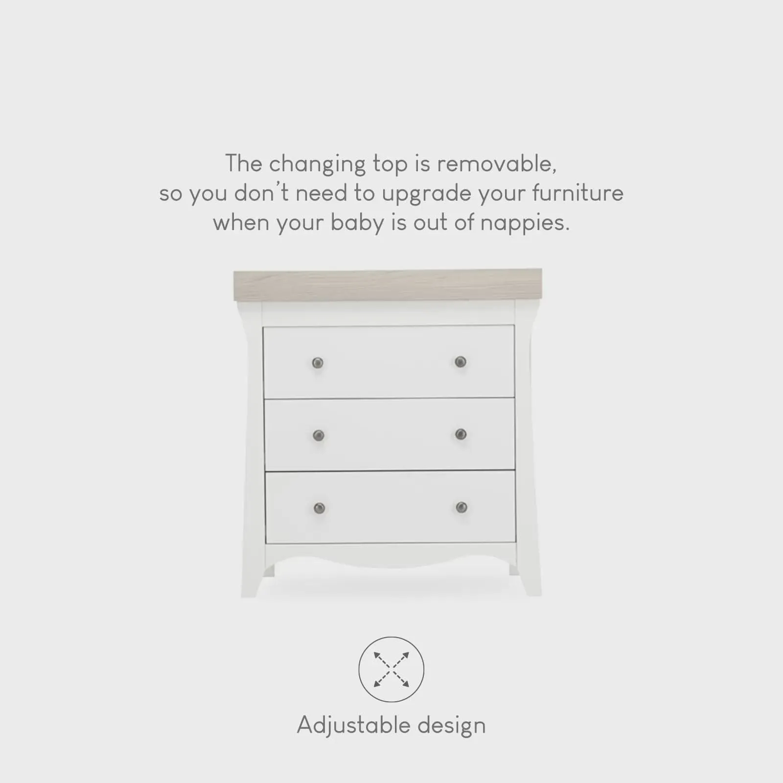 CuddleCo Clara Dresser & Changer - White/Ash