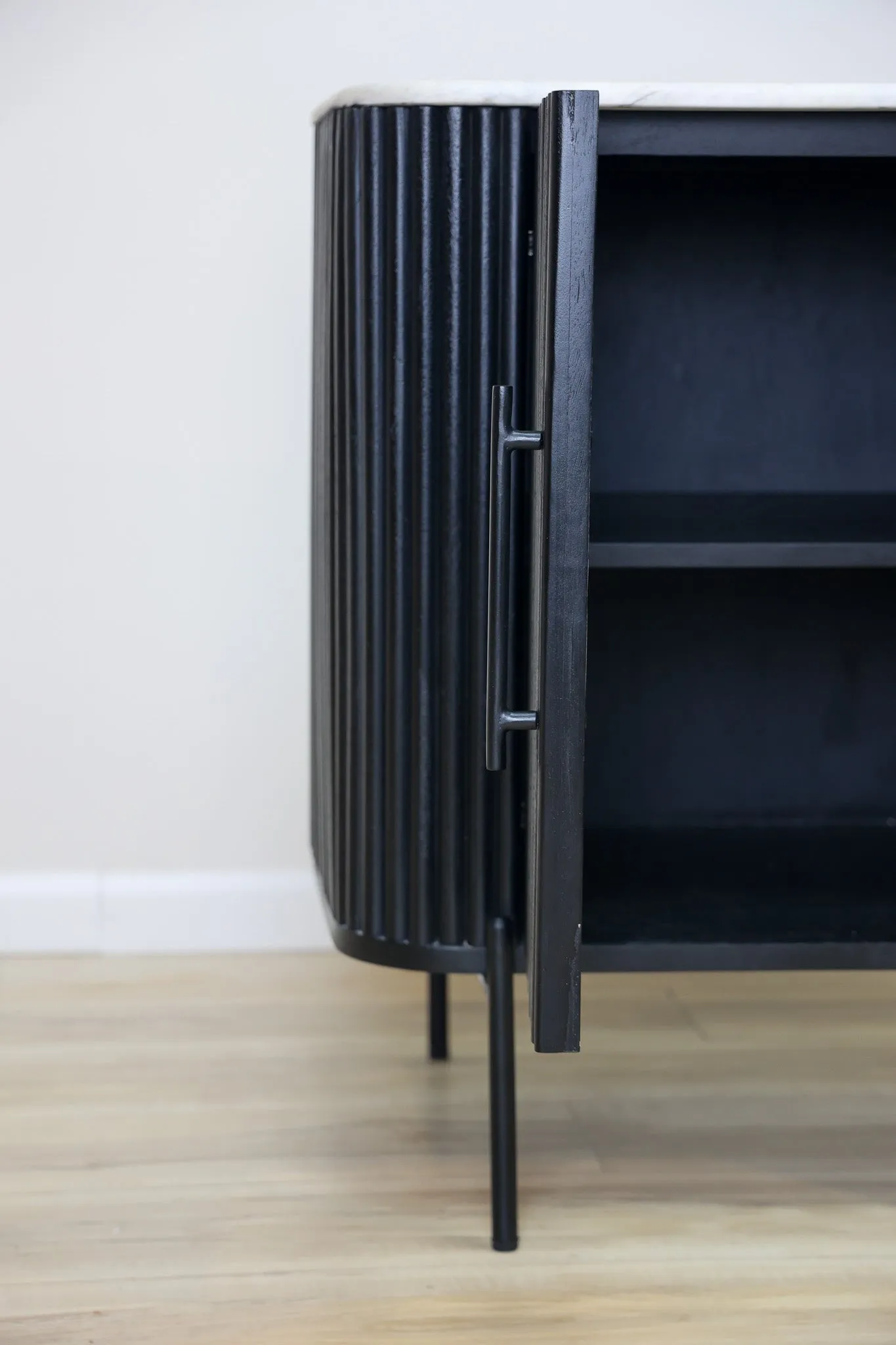 Gatsby Black Fluted Marble Cabinet