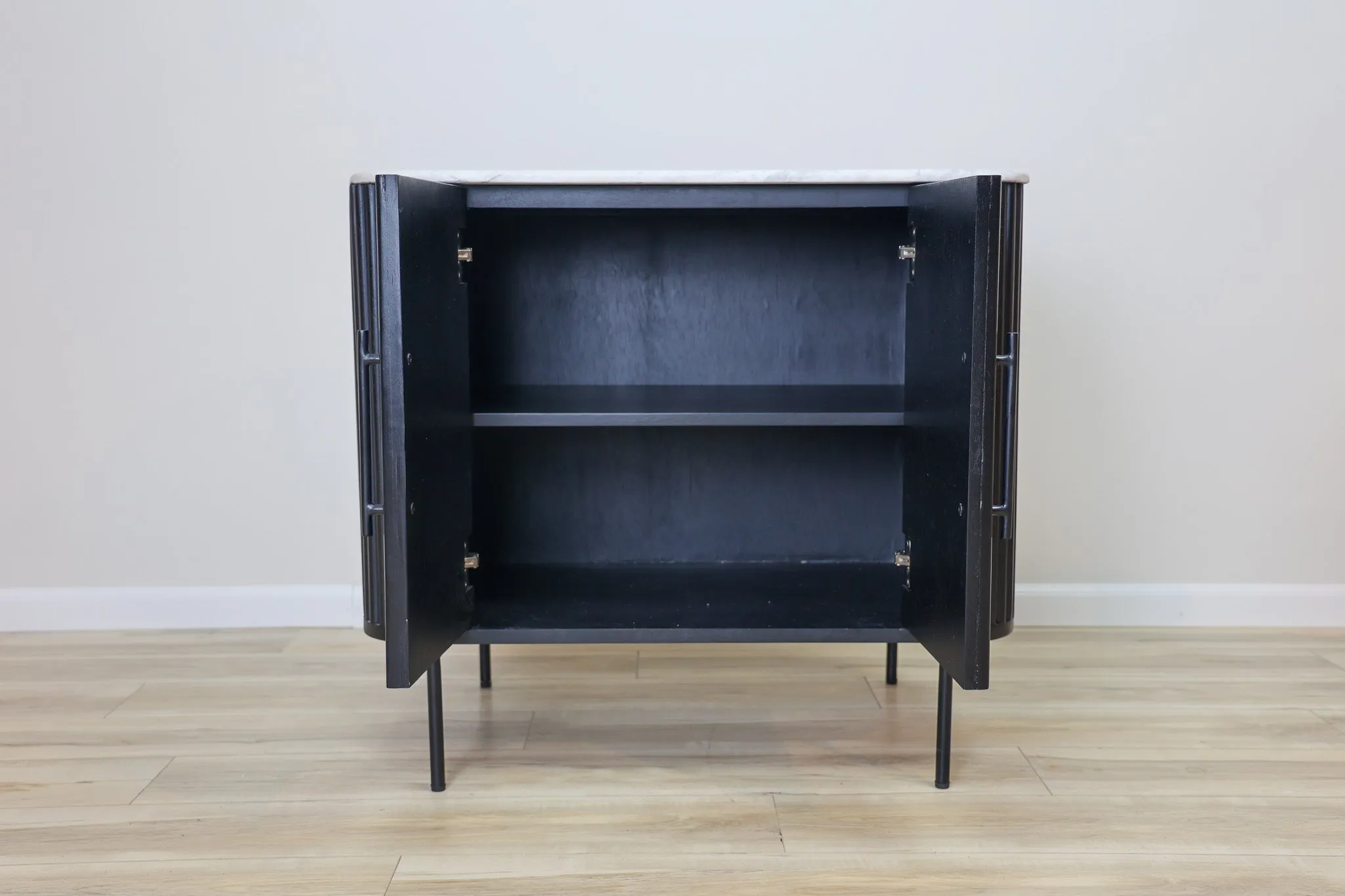 Gatsby Black Fluted Marble Cabinet