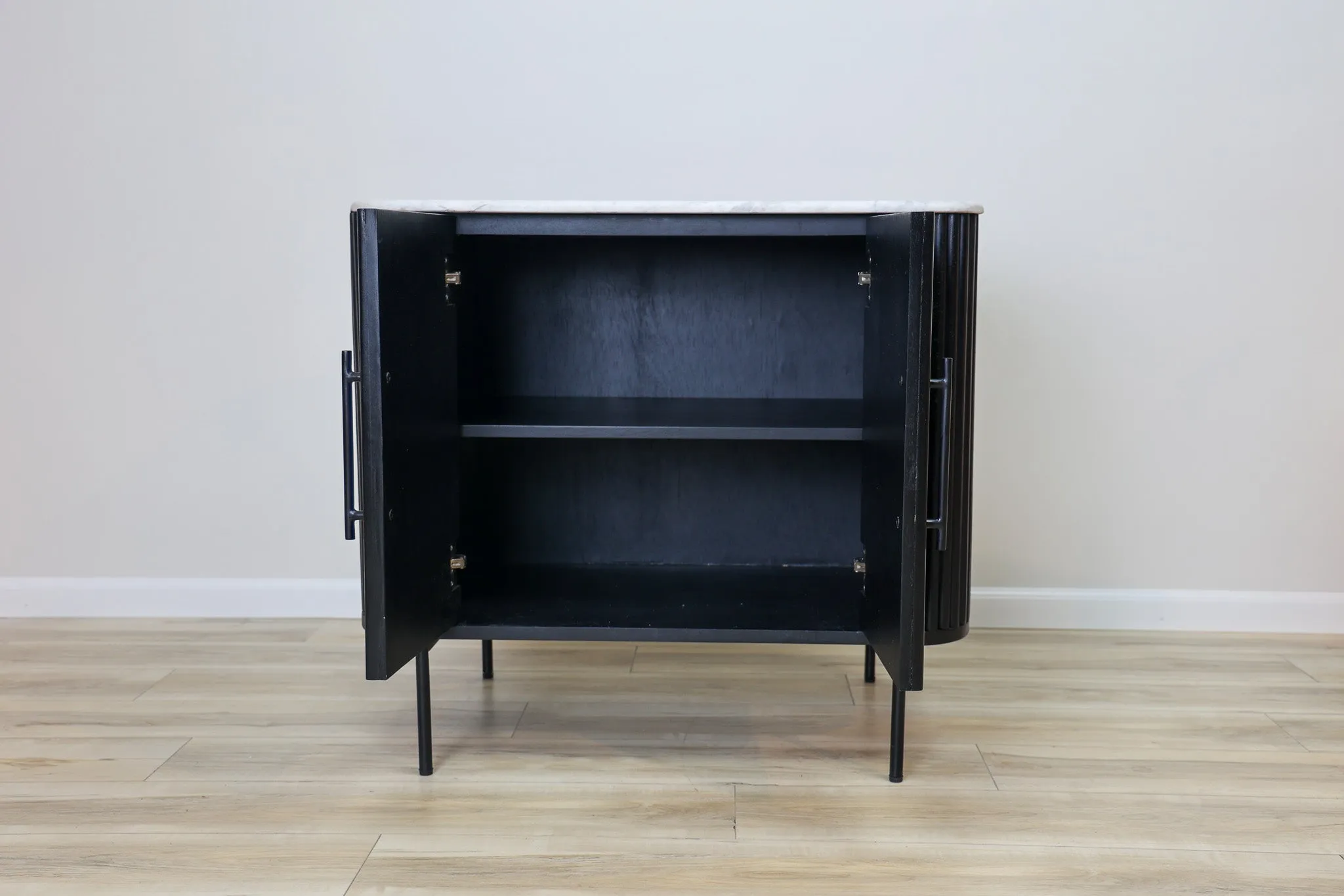 Gatsby Black Fluted Marble Cabinet