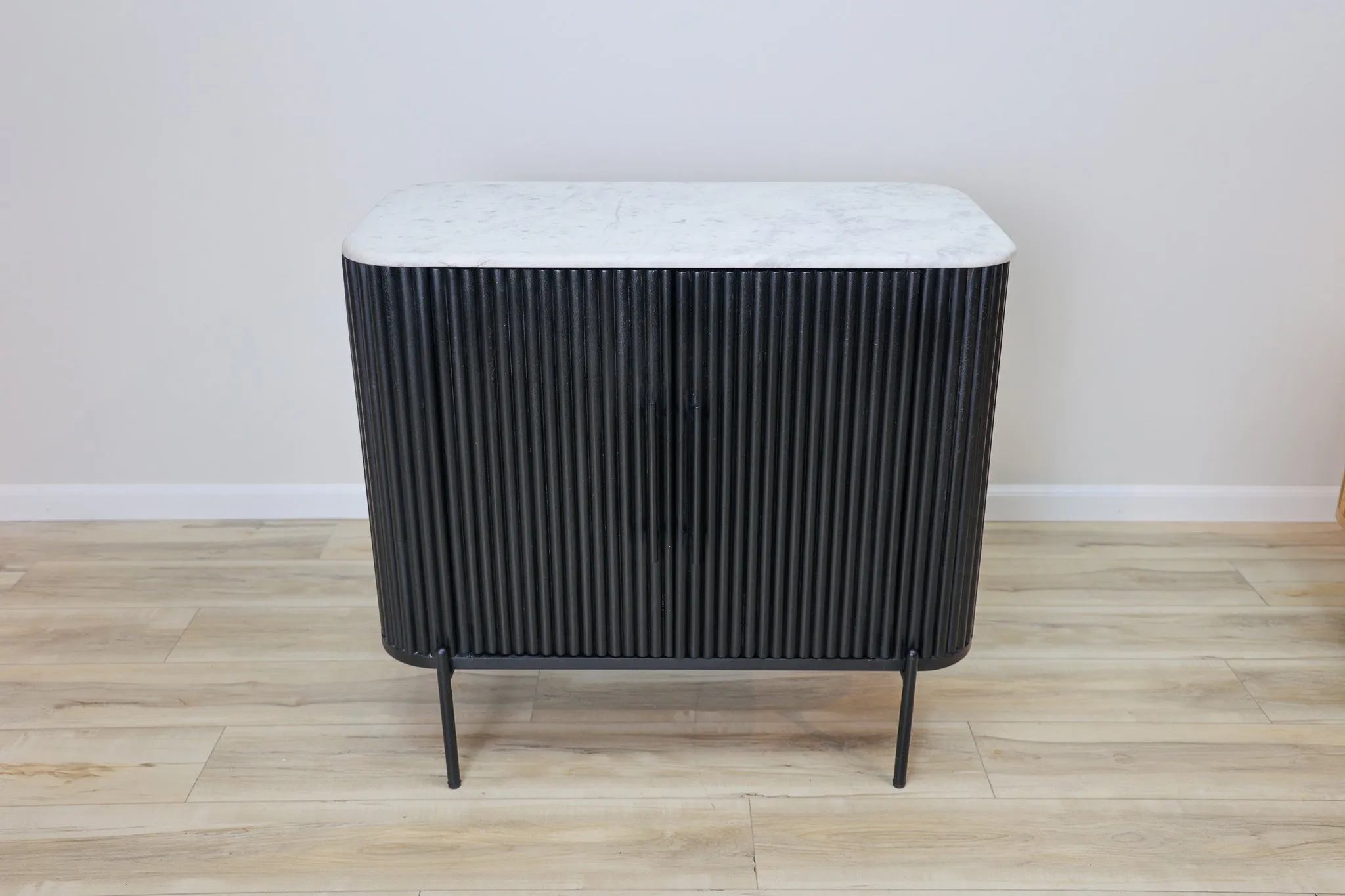 Gatsby Black Fluted Marble Cabinet
