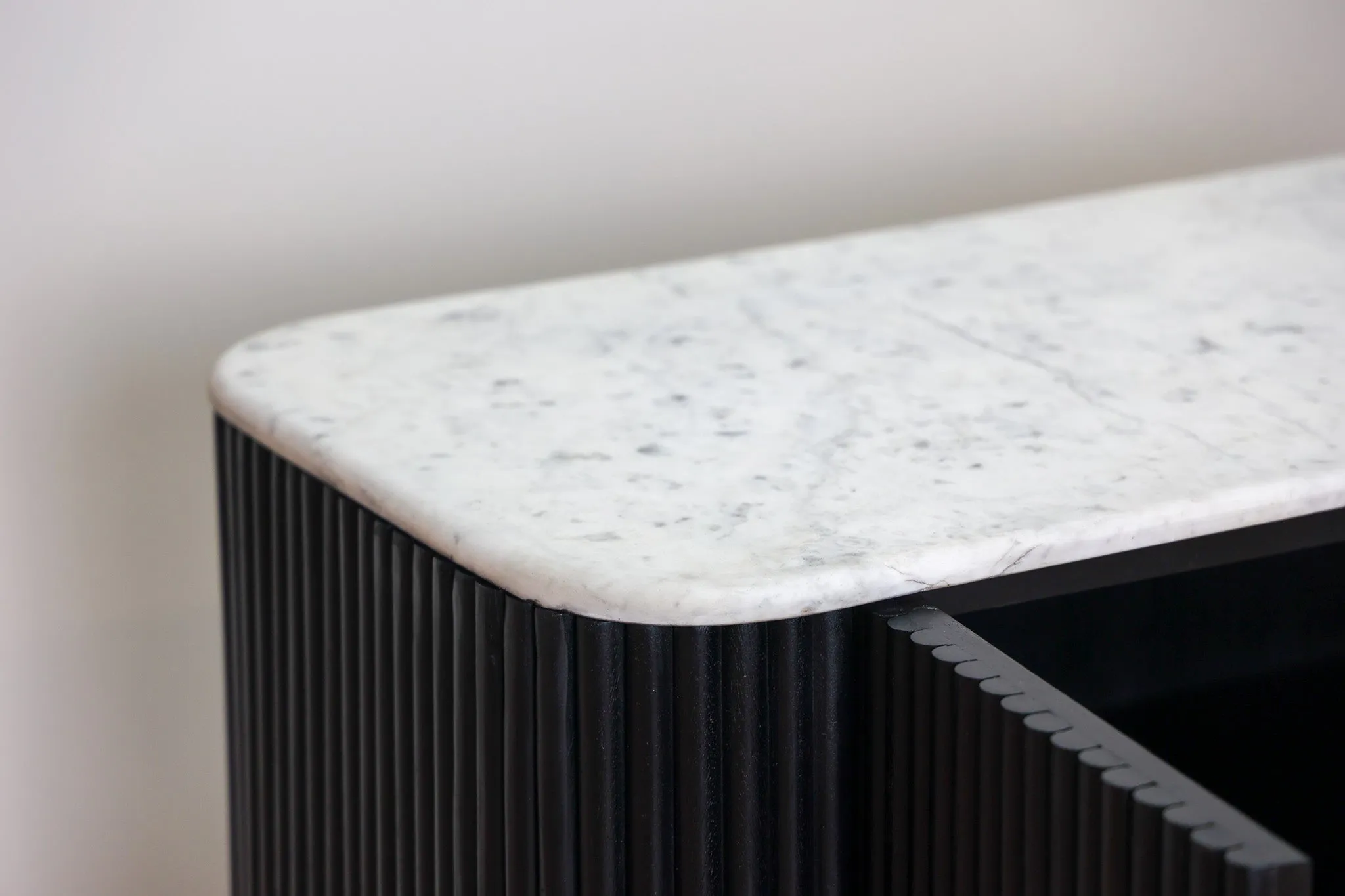 Gatsby Black Fluted Marble Cabinet
