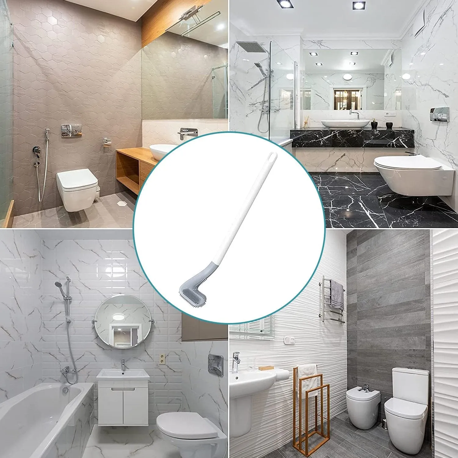 Golf Toilet Cleaner Brush  & Magic Sticker Holder