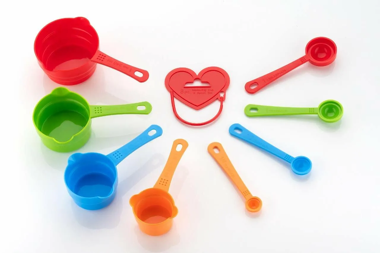 Kitchen Cooking and Baking Metric Measurement Cup Type Spoon (Multicolour) (Set of 8)