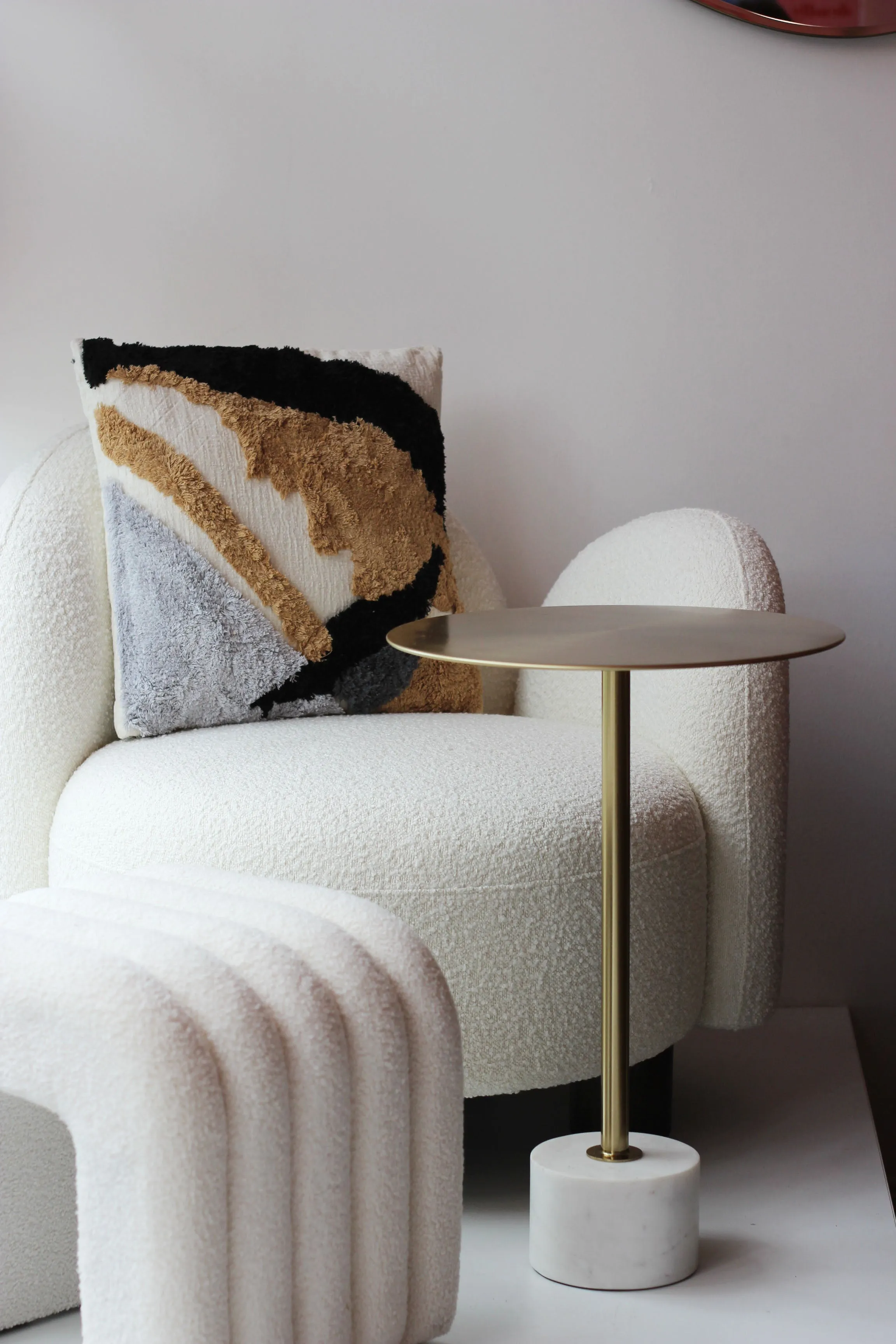Lecco Brass and Marble Side Table
