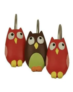 Owl Resin Shower Curtain Hooks
