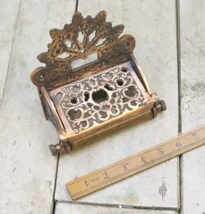 Victorian Copper Toilet Roll Holder with Lid